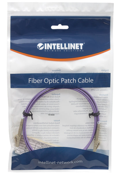 3 m LC to LC UPC Fiber Optic Patch Cable, 2.0 mm, Duplex, OFNR, OM4 Multimode, Violet Image 5