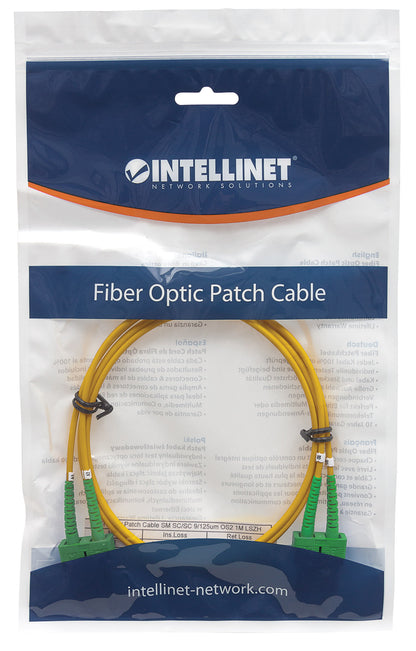 1 m SC to SC APC Fiber Optic Patch Cable, 2.0 mm, Duplex, OFNR, Singlemode BIF, Yellow Image 5