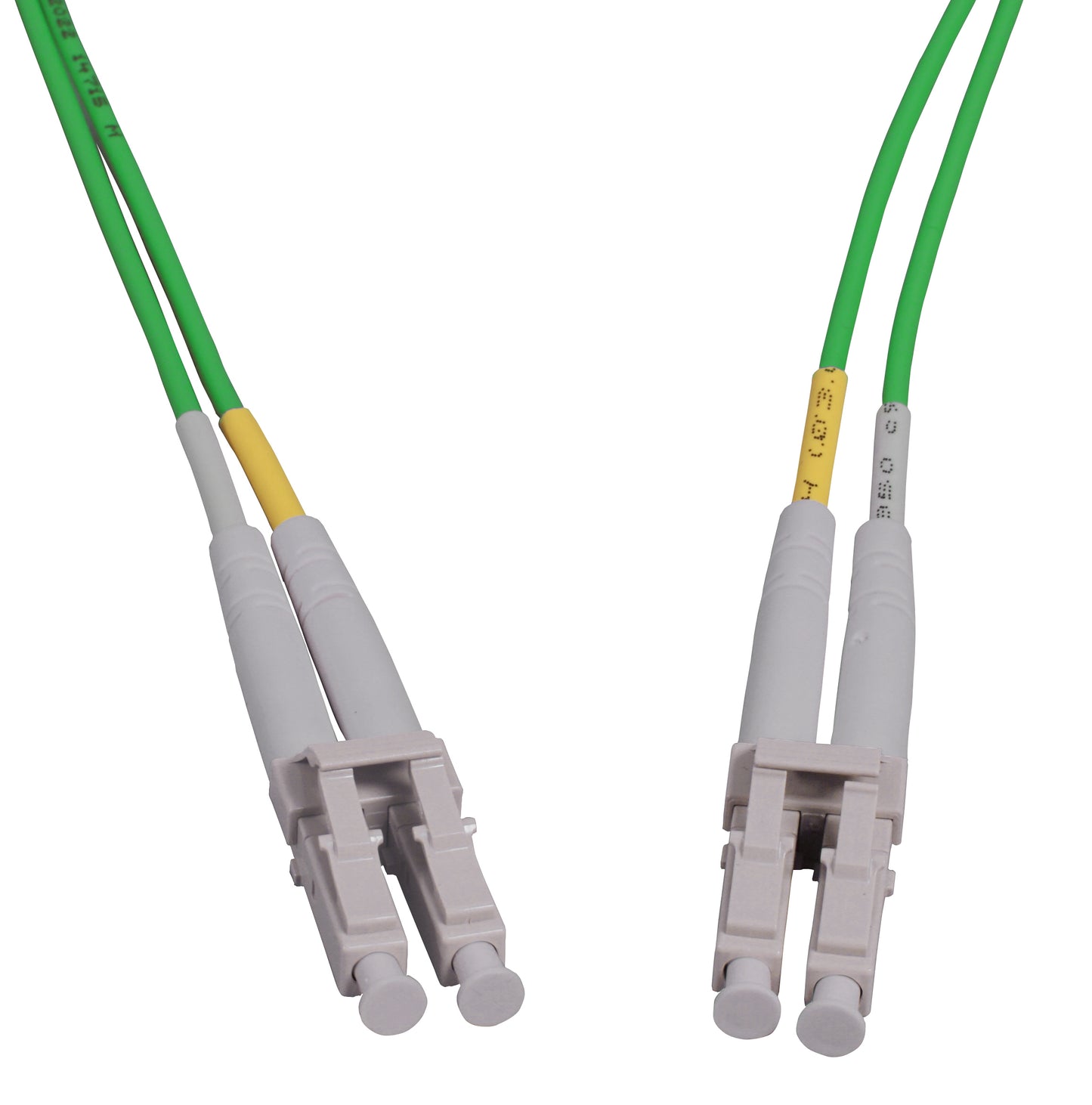 1 m LC to LC UPC Fiber Optic Patch Cable, 2.0 mm, Duplex, OFNR, OM5 Multimode, Lime Green Image 2