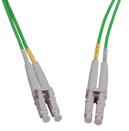 1 m LC to LC UPC Fiber Optic Patch Cable, 2.0 mm, Duplex, OFNR, OM5 Multimode, Lime Green Image 2
