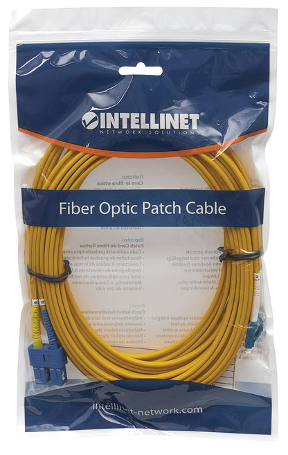 6 m LC to SC UPC Fiber Optic Patch Cable, 2.0 mm, Duplex, OFNR, Singlemode BIF, Yellow Image 5