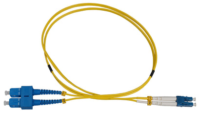 15 m LC to SC UPC Fiber Optic Patch Cable, 2.0 mm, Duplex, OFNR, Singlemode BIF, Yellow Image 3