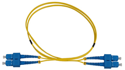 10 m SC to SC UPC Fiber Optic Patch Cable, 2.0 mm, Duplex, OFNR, Singlemode BIF, Yellow Image 3