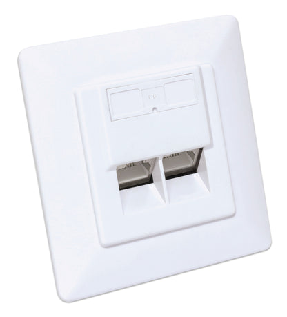 2-Port Cat6 10G Shielded RJ45 Wall Plate Image 2