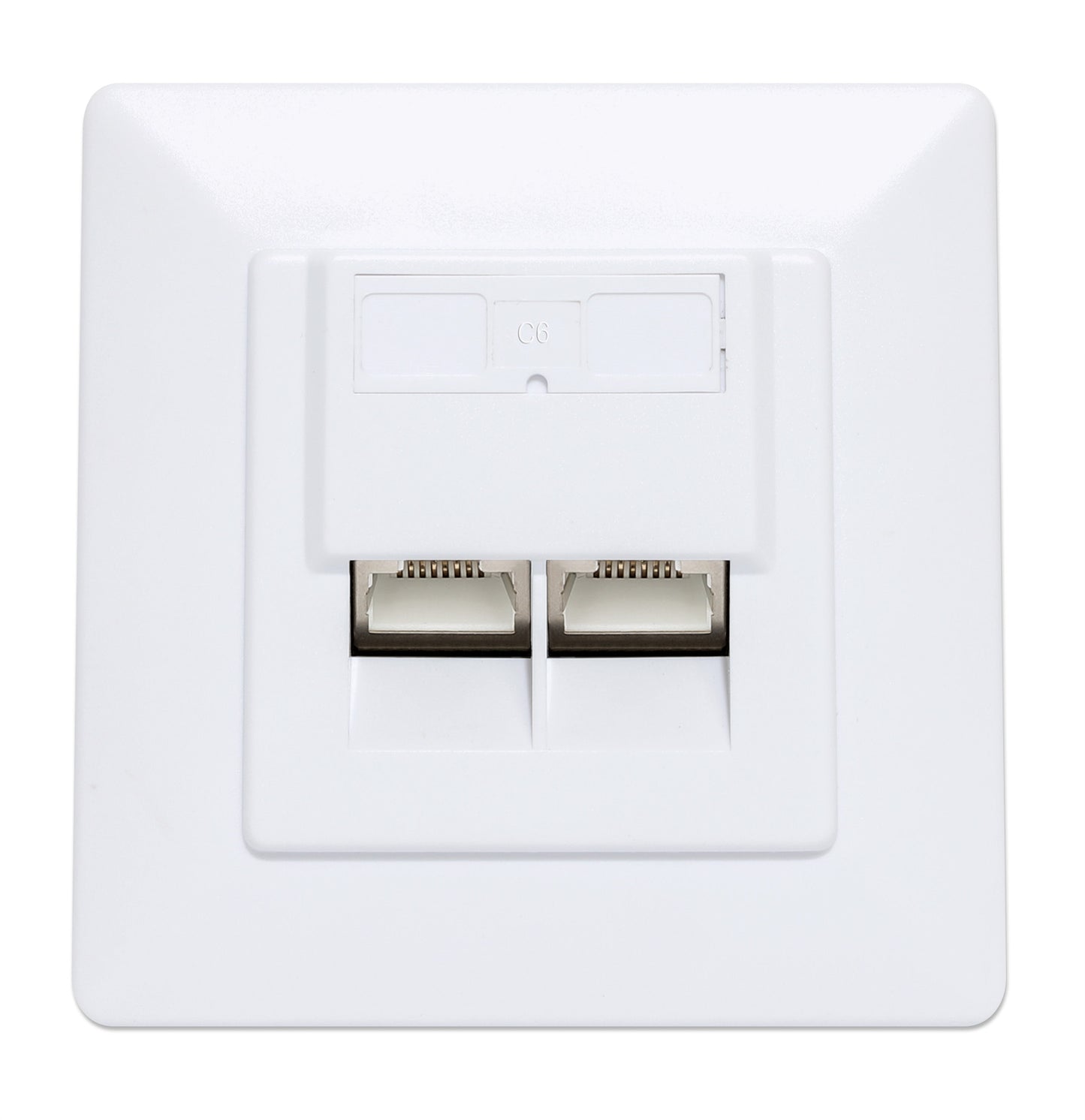 2-Port Cat6 10G Shielded RJ45 Wall Plate Image 3