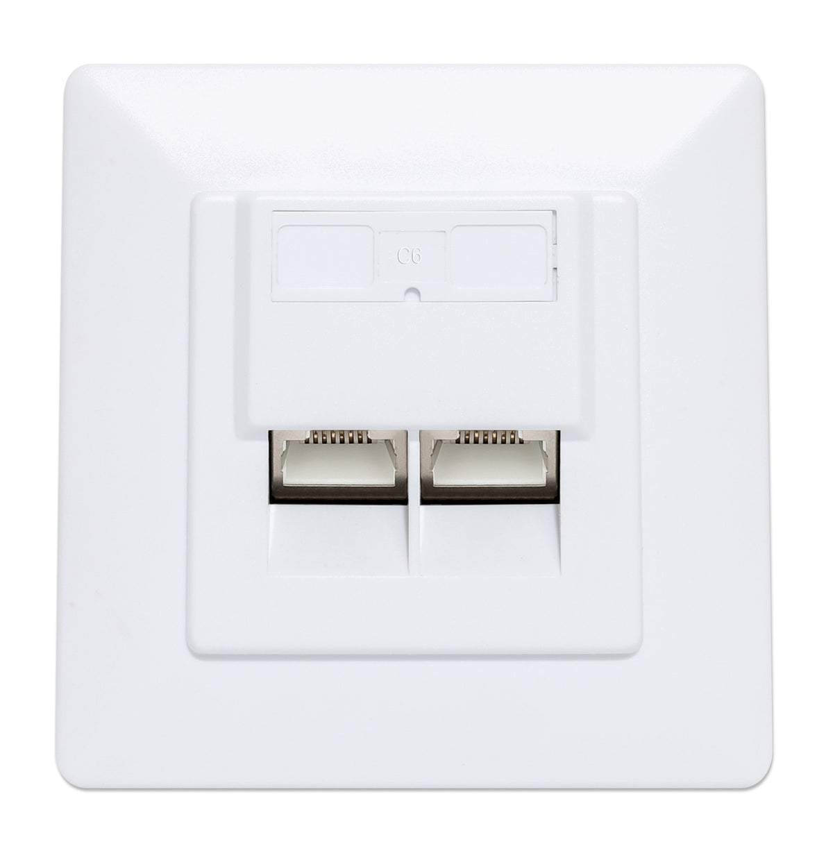2-Port Cat6 10G Shielded RJ45 Wall Plate Image 3