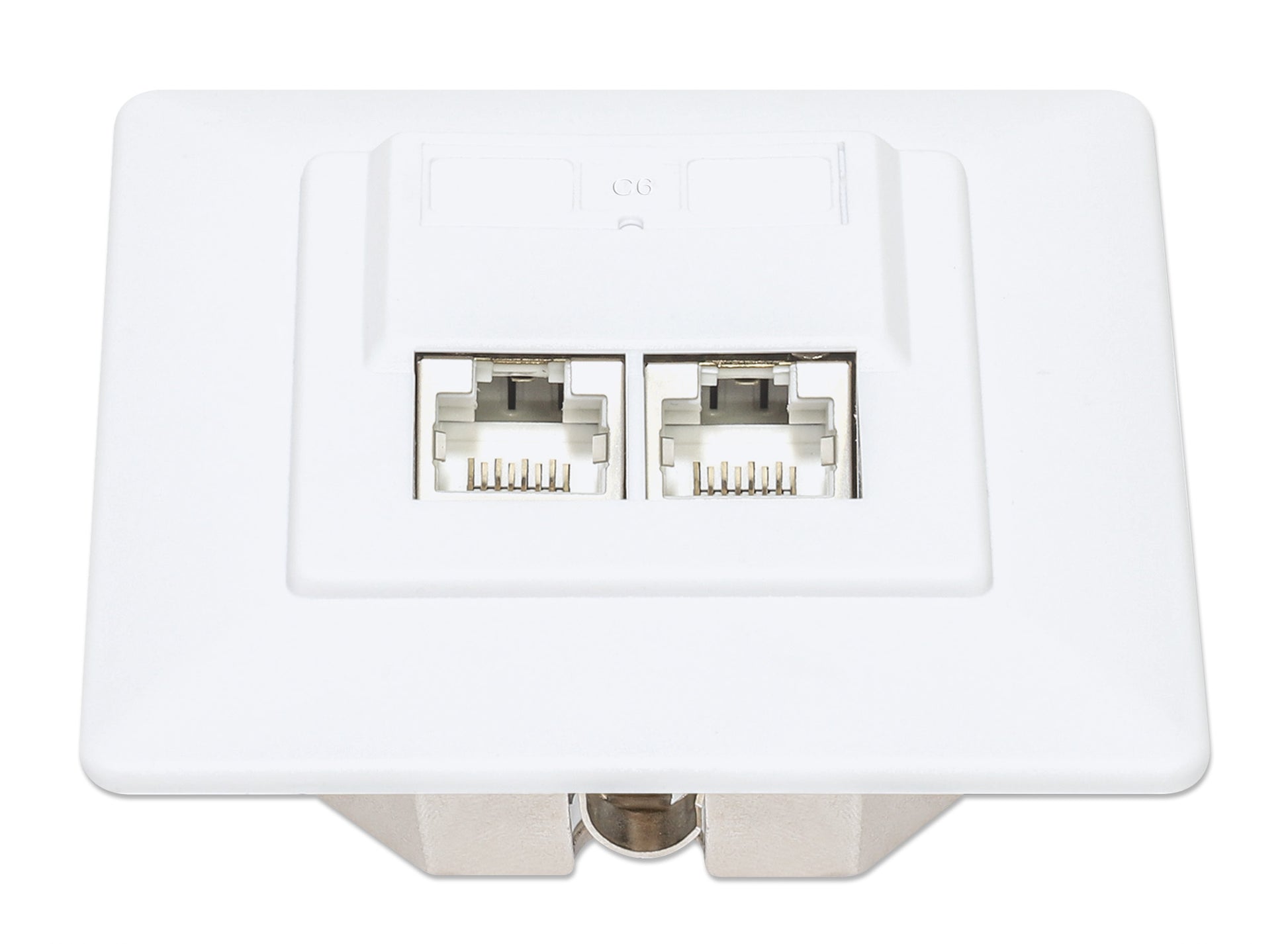 2-Port Cat6 10G Shielded RJ45 Wall Plate Image 4