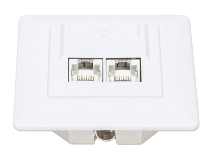 2-Port Cat6 10G Shielded RJ45 Wall Plate Image 4