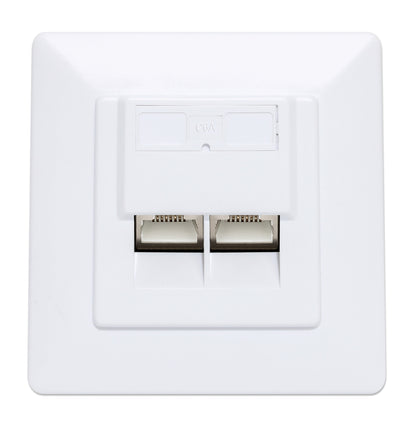 2-Port Cat6a 10G Shielded RJ45 Wall Plate Image 3