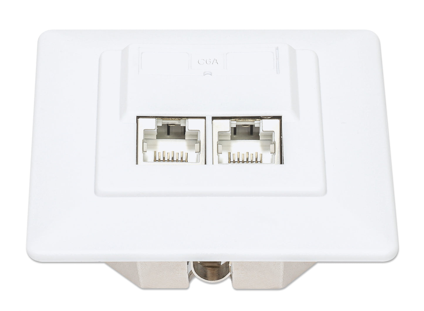 2-Port Cat6a 10G Shielded RJ45 Wall Plate Image 4