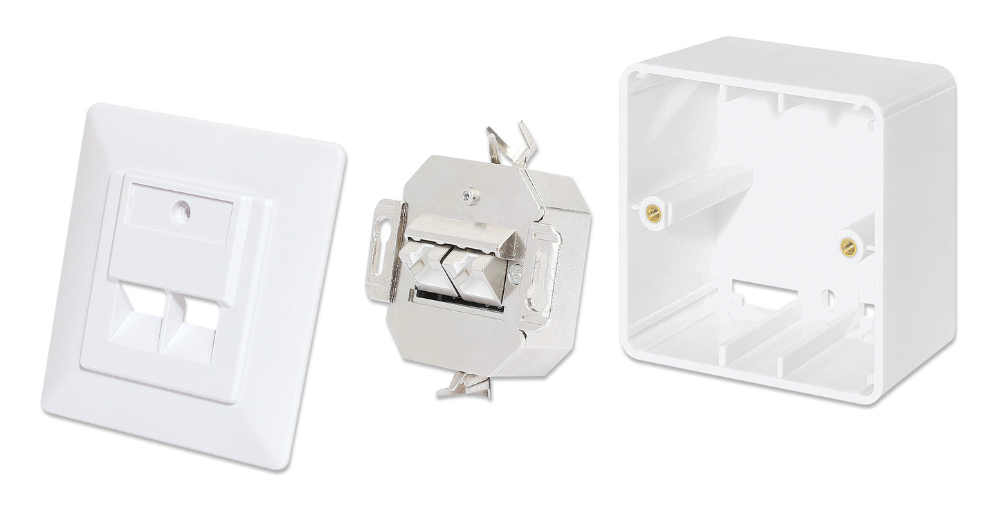 2-Port Cat6a 10G Shielded RJ45 Wall Plate Image 7
