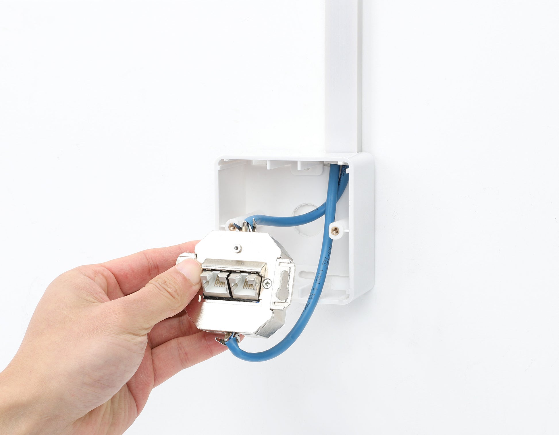 2-Port Cat6a 10G Shielded RJ45 Wall Plate Image 8