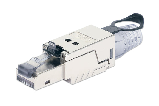 Cat8.1 40G Shielded Toolless RJ45 Modular Field Termination Plug with Pull-ring Release Image 1