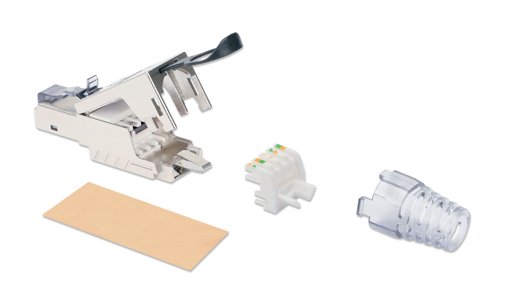 Cat8.1 40G Shielded Toolless RJ45 Modular Field Termination Plug with Pull-ring Release Image 5