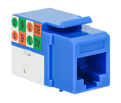 Cat6 Slim Punch-Down Keystone Jack, Blue Image 2