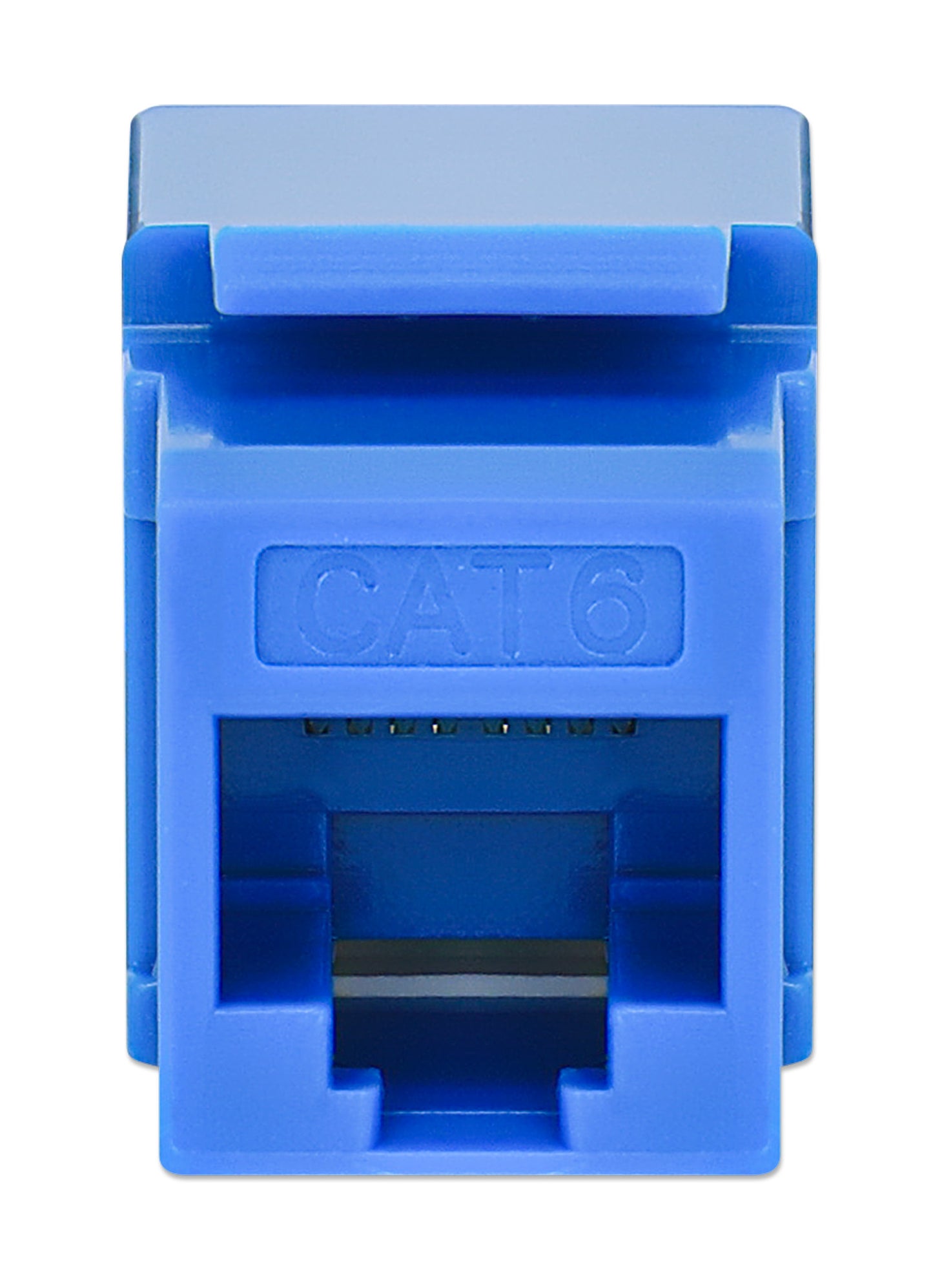 Cat6 Slim Punch-Down Keystone Jack, Blue Image 3