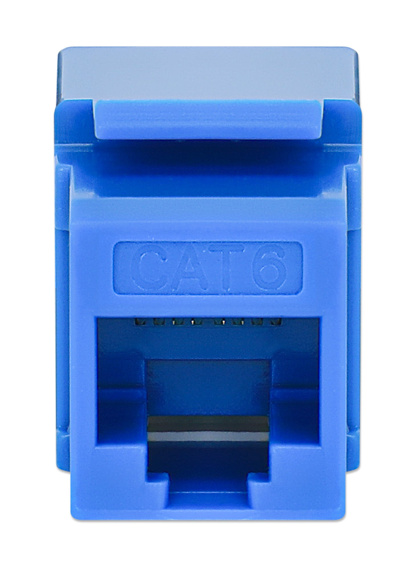 Cat6 Slim Punch-Down Keystone Jack, Blue Image 3