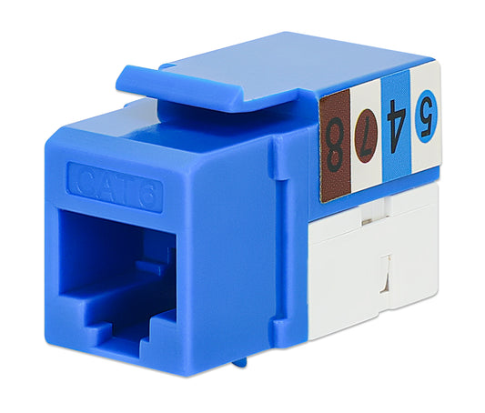 Cat6 Slim Punch-Down Keystone Jack, Blue Image 1