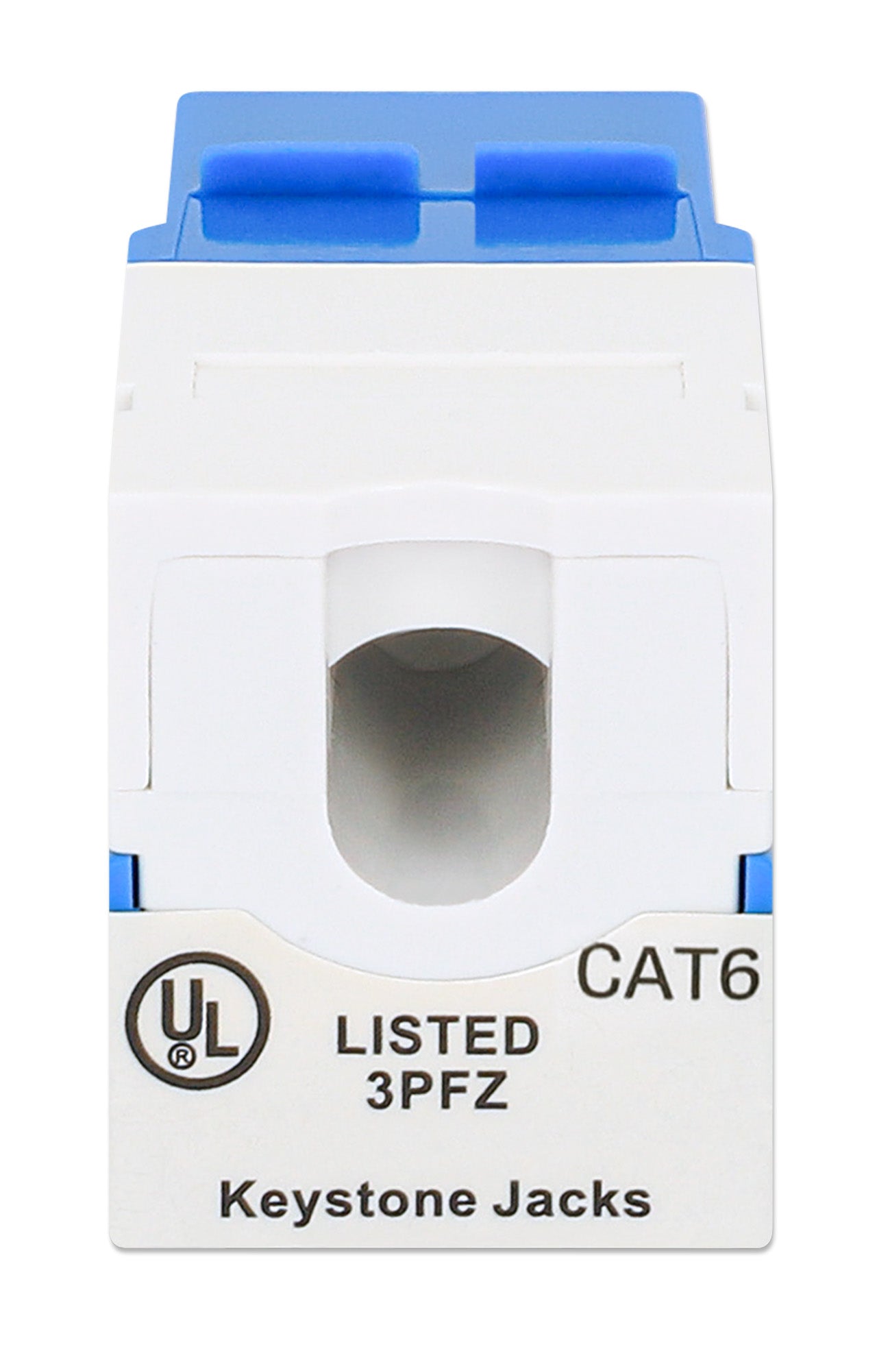 Cat6 Slim Punch-Down Keystone Jack, Blue Image 4