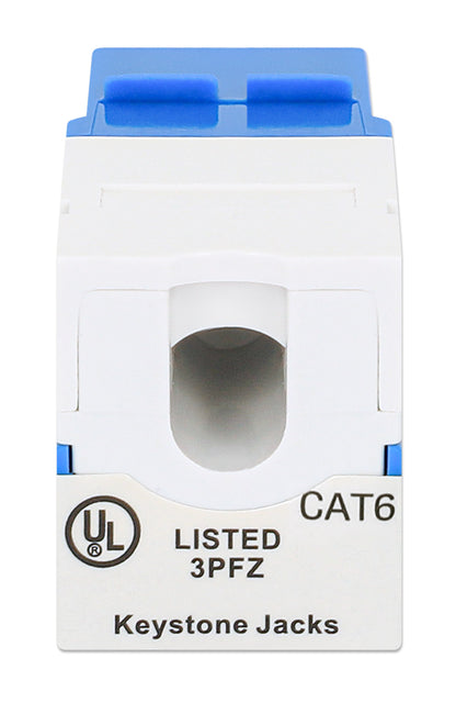 Cat6 Slim Punch-Down Keystone Jack, Blue Image 4