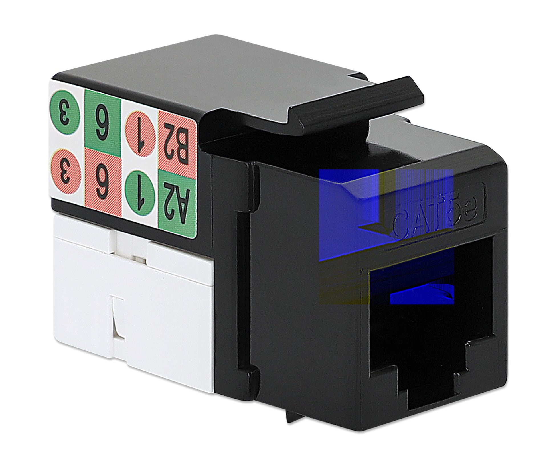Cat5e Slim Punch-Down Keystone Jack, Black Image 2