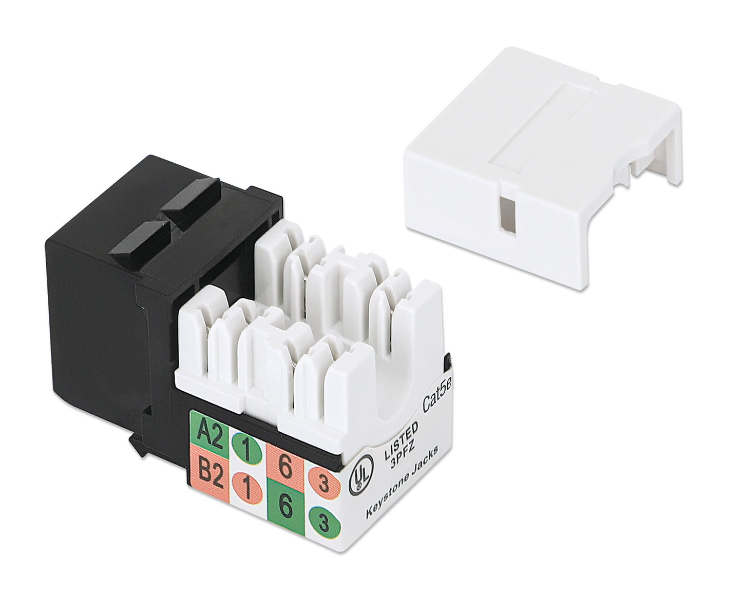 Cat5e Slim Punch-Down Keystone Jack, Black Image 5