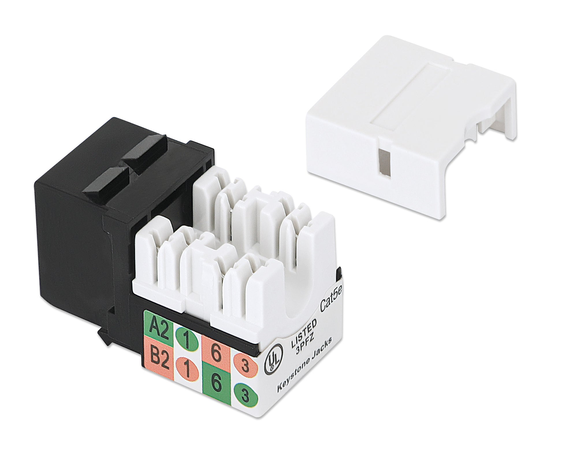 Cat5e Slim Punch-Down Keystone Jack, Black Image 5