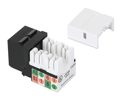 Cat5e Slim Punch-Down Keystone Jack, Black Image 5