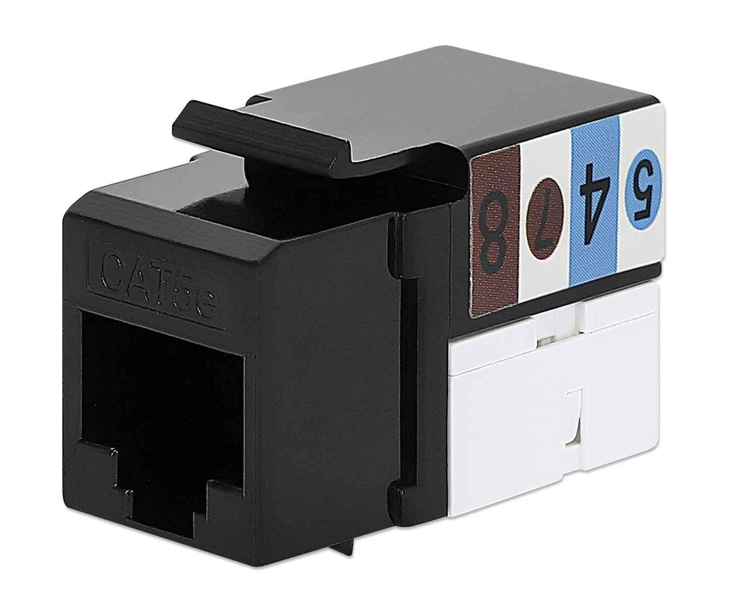 Cat5e Slim Punch-Down Keystone Jack, Black Image 1