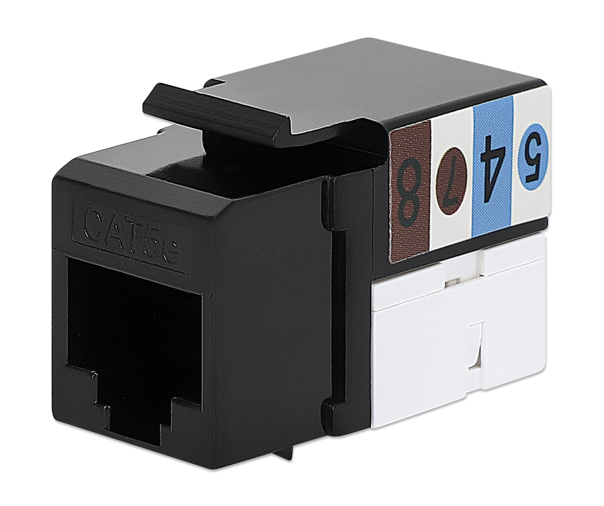 Cat5e Slim Punch-Down Keystone Jack, Black Image 1