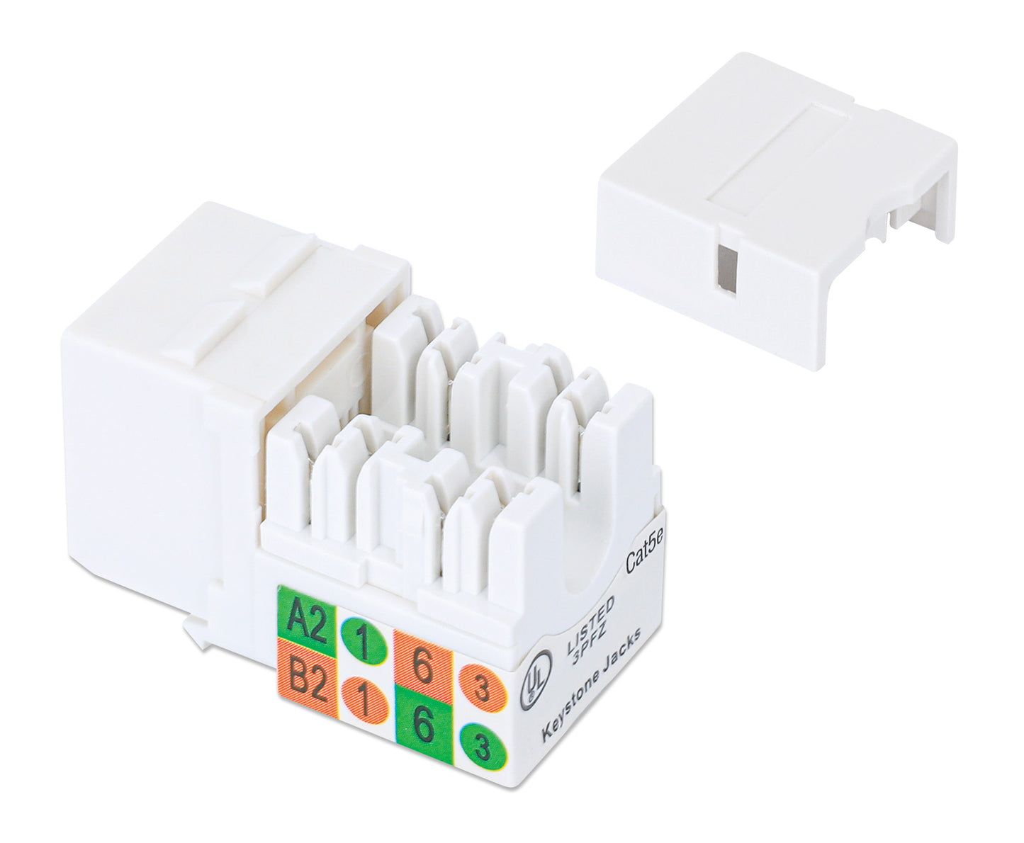 Cat5e Slim Punch-Down Keystone Jack, White Image 5