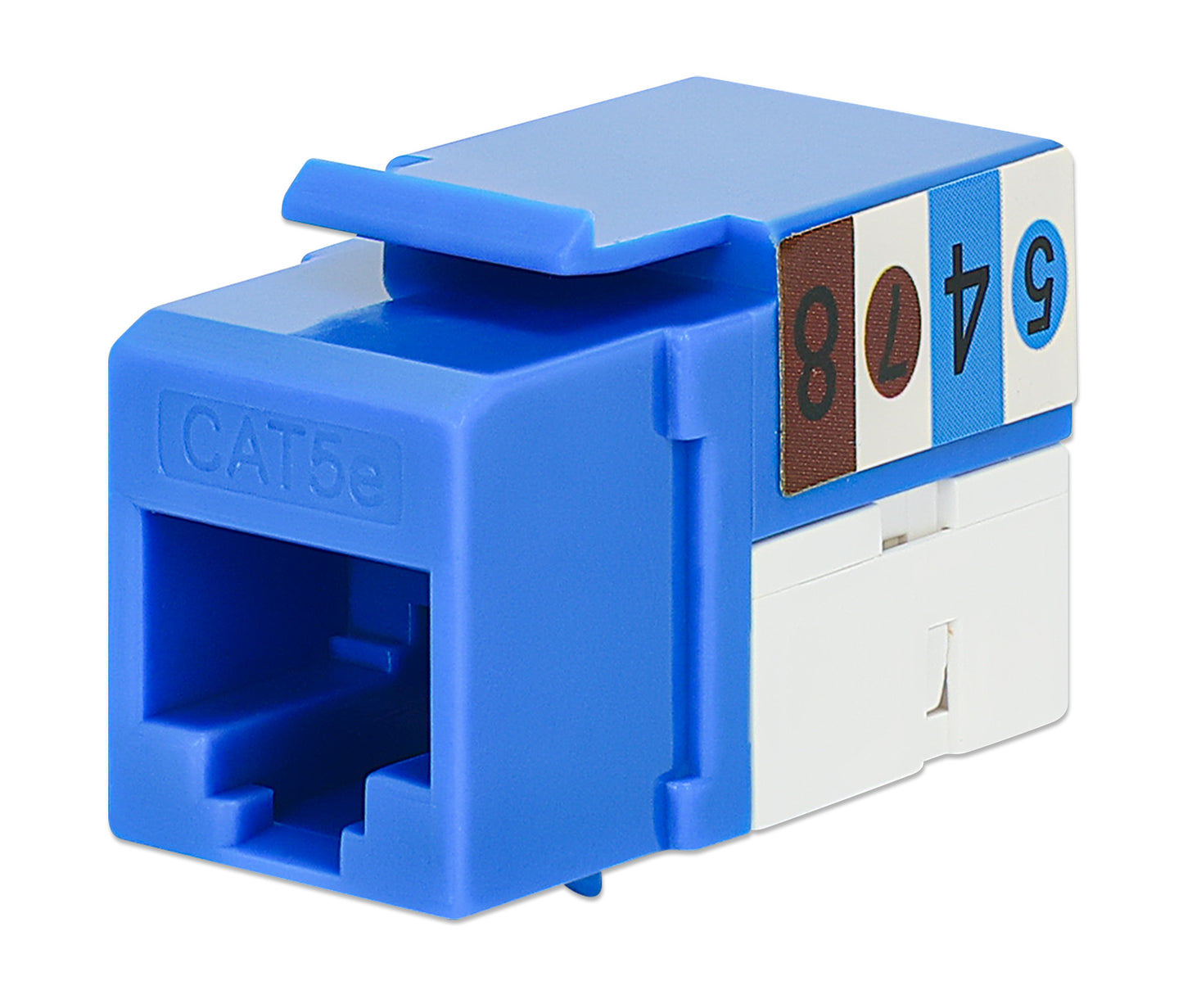 Cat5e Slim Punch-Down Keystone Jack, Blue Image 1
