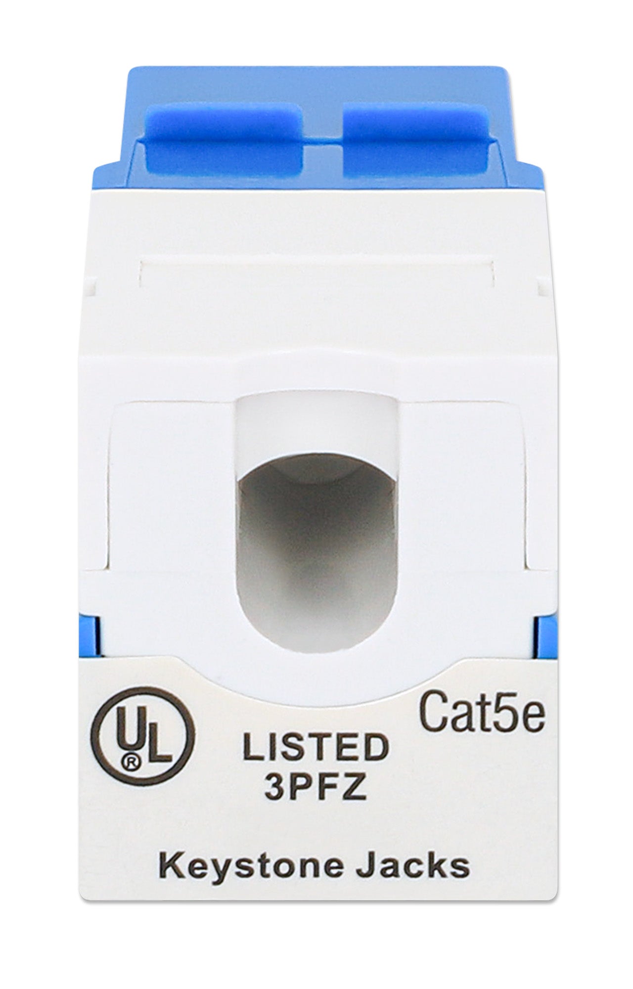 Cat5e Slim Punch-Down Keystone Jack, Blue Image 4