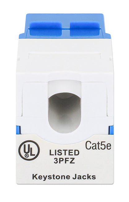 Cat5e Slim Punch-Down Keystone Jack, Blue Image 4