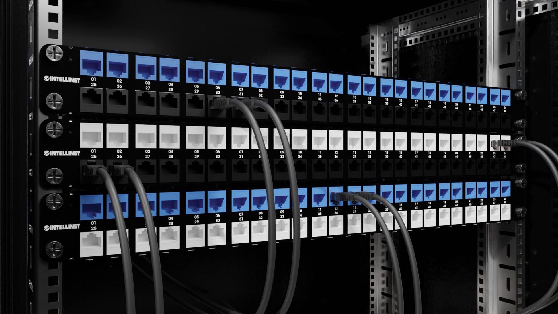 Cat5e Slim Punch-Down Keystone Jack, Blue Image 7