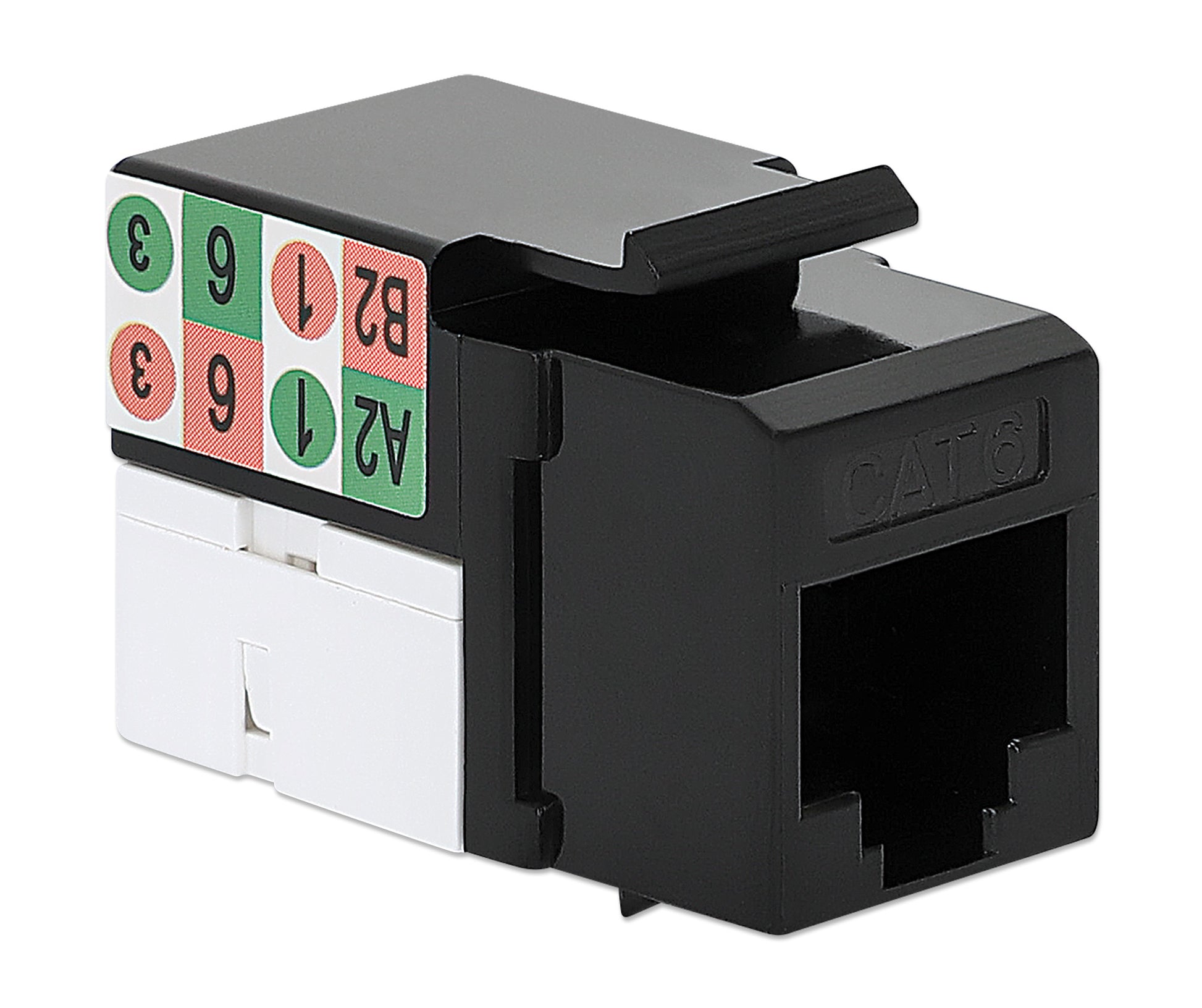 Cat6 Slim Punch-Down Keystone Jack, Black Image 2