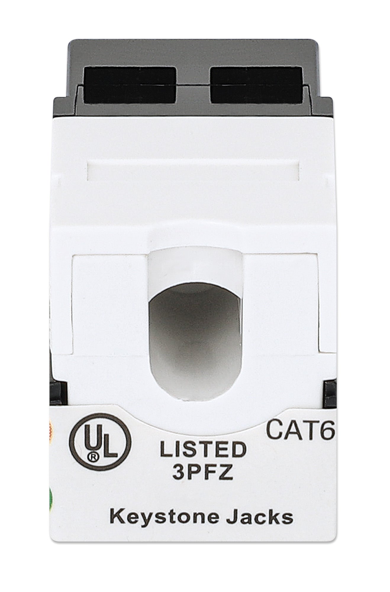 Cat6 Slim Punch-Down Keystone Jack, Black Image 4