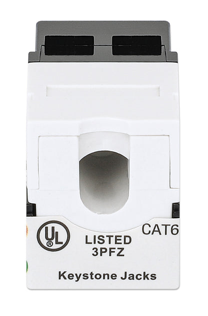 Cat6 Slim Punch-Down Keystone Jack, Black Image 4