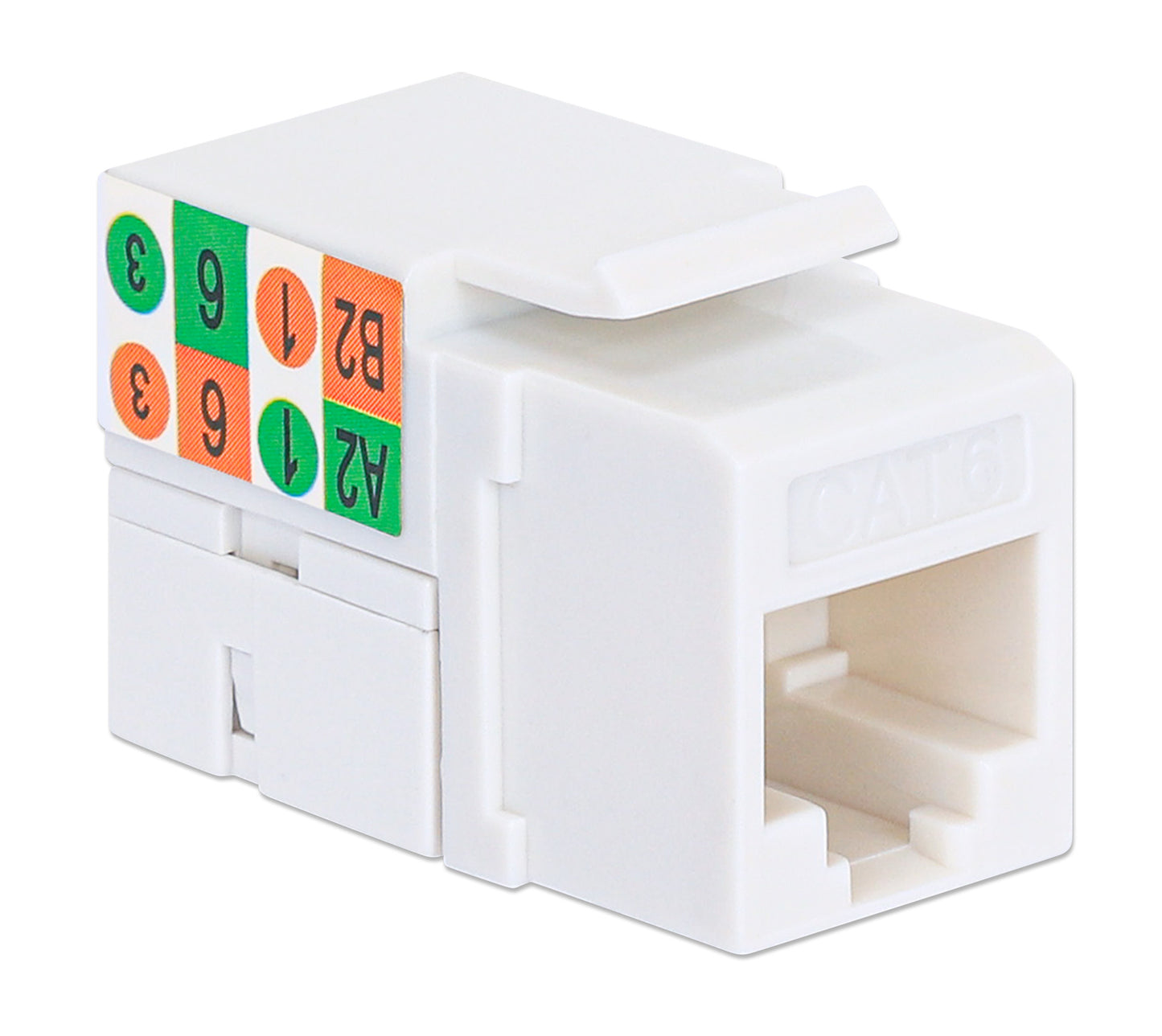 Cat6 Slim Punch-Down Keystone Jack, White Image 2