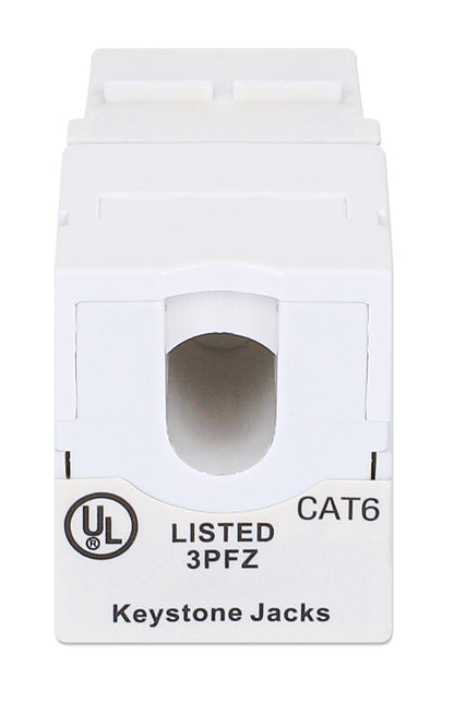 Cat6 Slim Punch-Down Keystone Jack, White Image 4