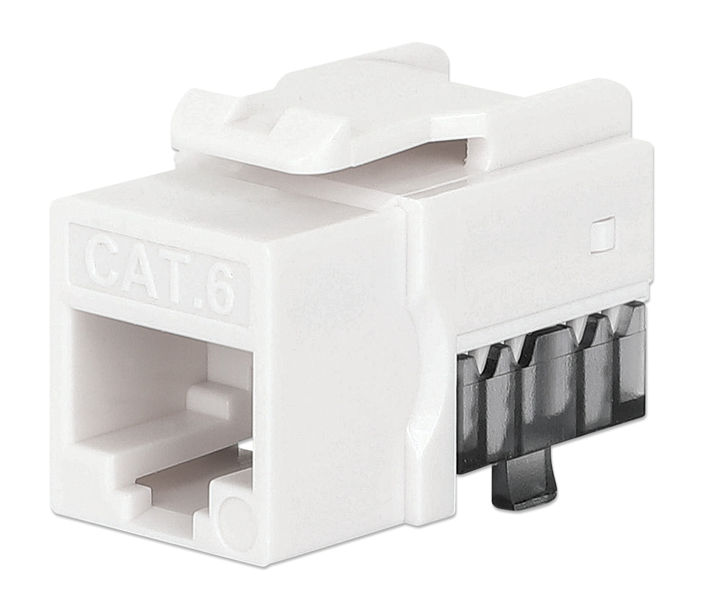 Cat6 Slim Keystone Jack with Punch-Down Stand, White, 25-Pack Image 1