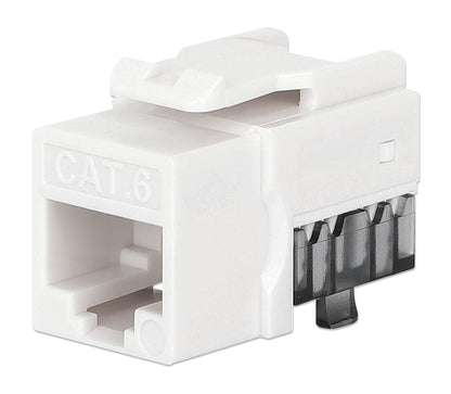 Cat6 Slim Keystone Jack with Punch-Down Stand, White, 25-Pack Image 1
