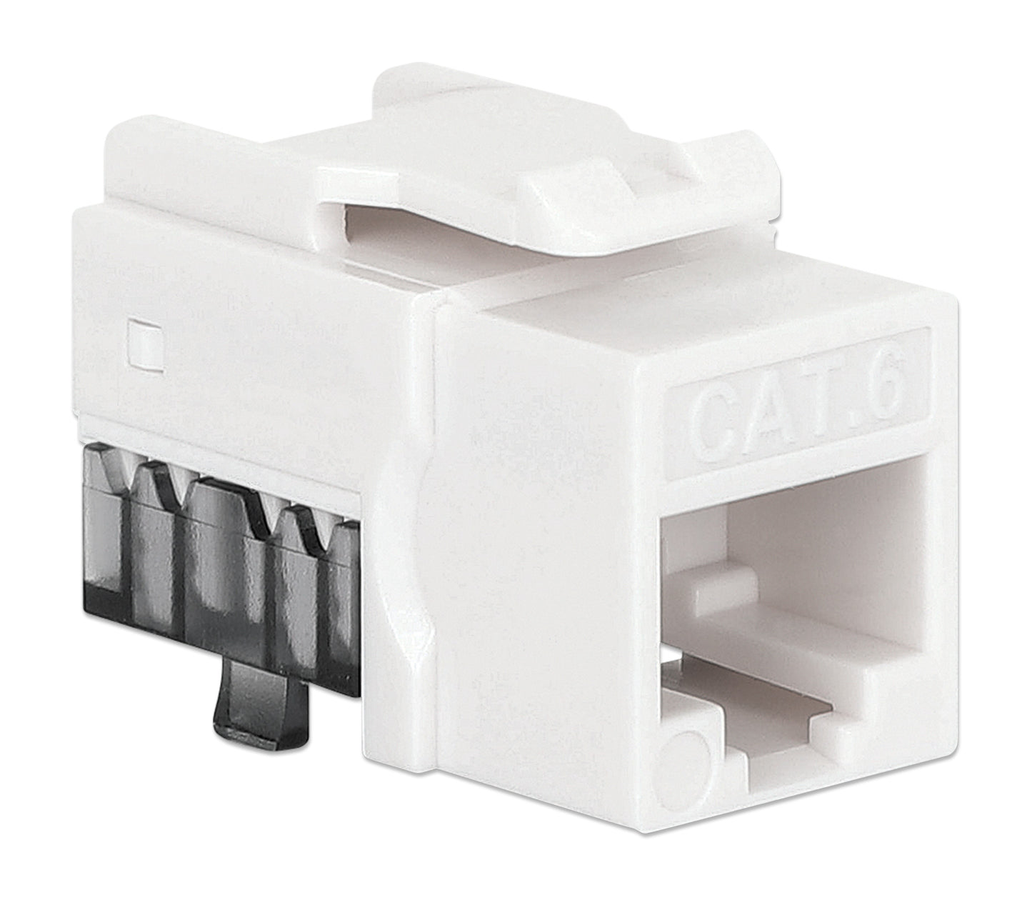 Cat6 Slim Keystone Jack with Punch-Down Stand, White, 25-Pack Image 3