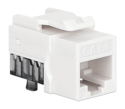 Cat6 Slim Keystone Jack with Punch-Down Stand, White, 25-Pack Image 3