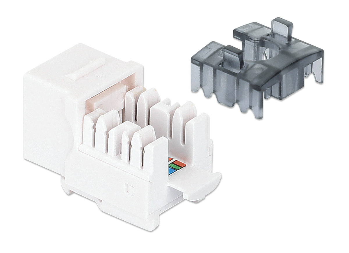 Cat6 Slim Keystone Jack with Punch-Down Stand, White, 25-Pack Image 6