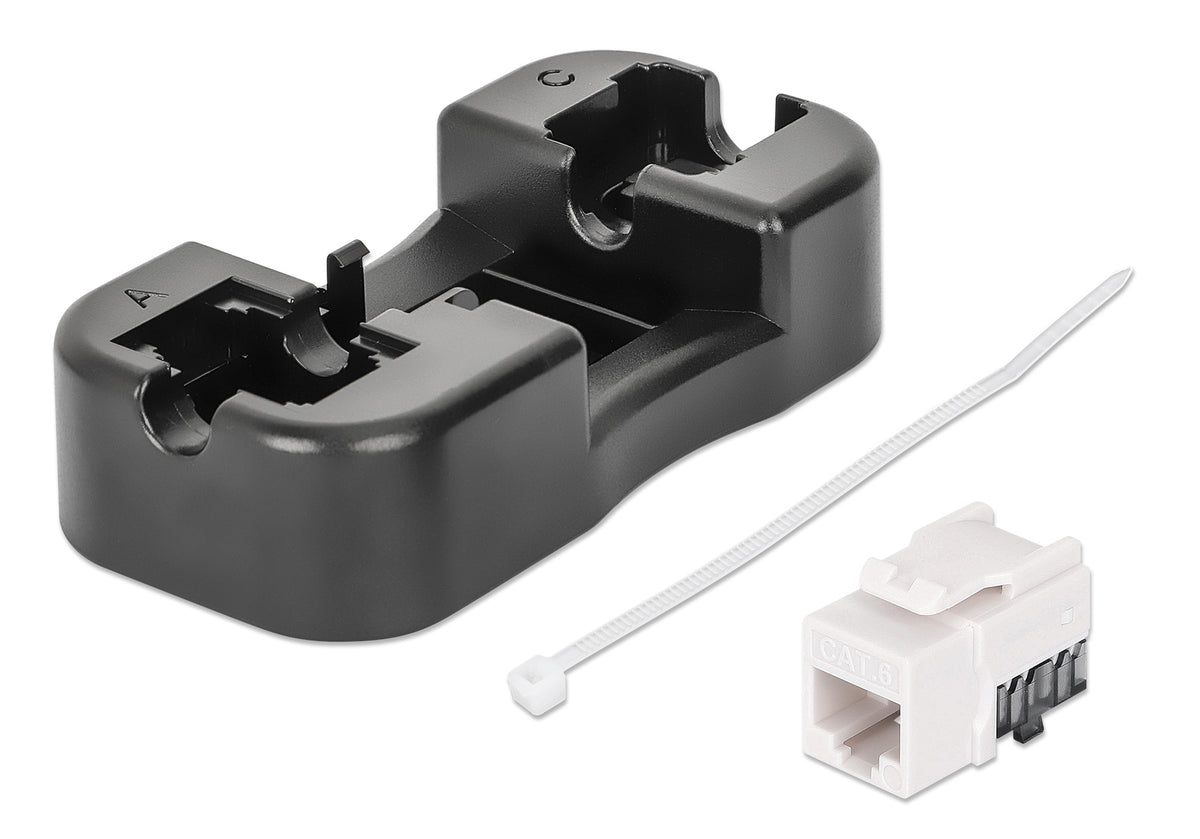 Cat6 Slim Keystone Jack with Punch-Down Stand, White, 25-Pack Image 7