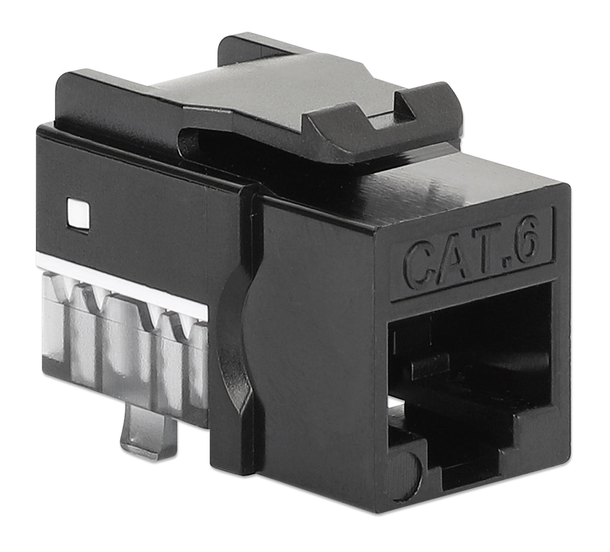Cat6 Slim Keystone Jack with Punch-Down Stand, Black, 25-Pack Image 3
