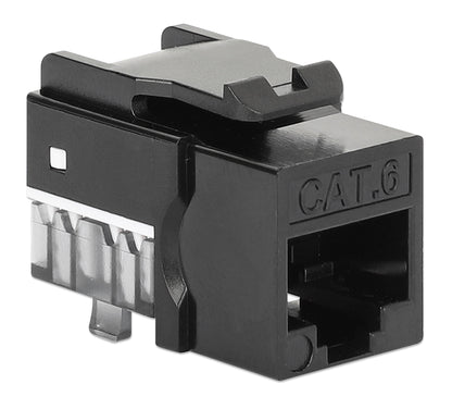 Cat6 Slim Keystone Jack with Punch-Down Stand, Black, 25-Pack Image 3