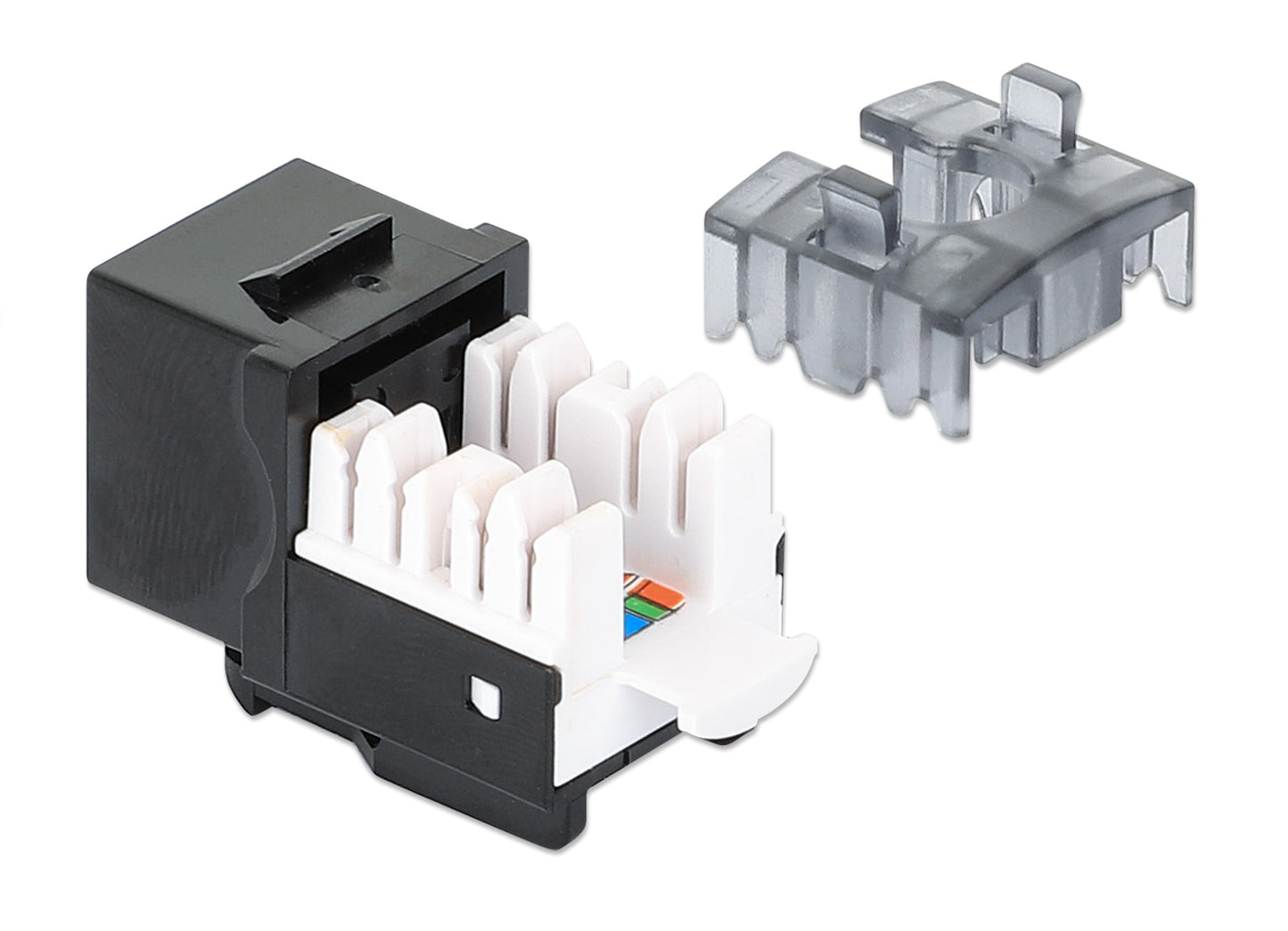 Cat6 Slim Keystone Jack with Punch-Down Stand, Black, 25-Pack Image 6