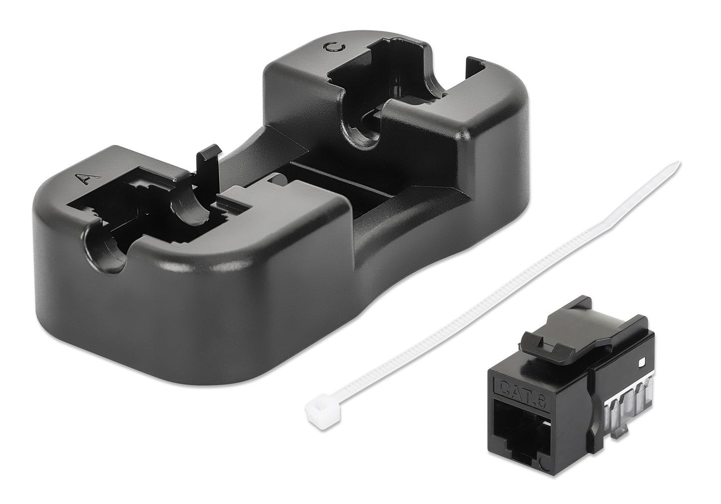 Cat6 Slim Keystone Jack with Punch-Down Stand, Black, 25-Pack Image 7